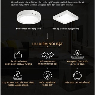 Đèn ốp trần nổi Tròn Panasonic Surface Mounted Công suất (6W, 12W, 18W, 24W)