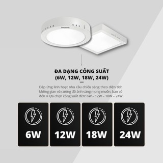 Đèn ốp trần nổi Tròn Panasonic Surface Mounted Công suất (6W, 12W, 18W, 24W)