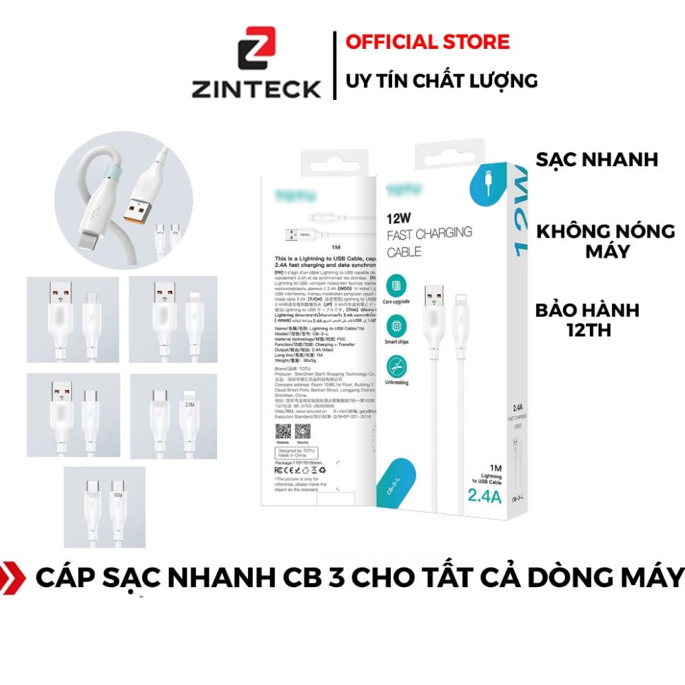 Dây Cáp Sạc Nhanh CB-3 - Không Nóng Máy - Sợi Siêu Bền - Chính Hãng HD Design