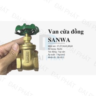 Van cửa SANWA tay vặn thân đồng-Van đồng vặn xoay khoá nước