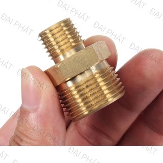 Nối thau 2 đầu ren ngoài, kép thau - Kép đồng