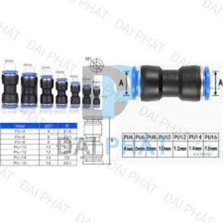 Nối thẳng khí nén, đầu nối thẳng khí nén, cút nối thẳng ống hơi khí nén PU