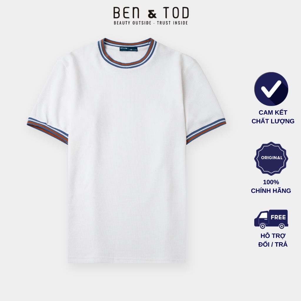 Áo thun nam cổ tròn BEN & TOD CS1210BB340 vải cotton trẻ trung thanh lịch đơn giản basic cao cấp