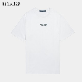 Áo thun cổ tròn form REGULAR BEN & TOD 22034 vải cotton 4 chiều cao cấp họa tiết thoải mái dày dặn
