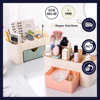  Khay đựng mĩ phẩm nhiều ngăn Kệ nhựa đựng mỹ phẩm có ngăn kéo đa năng decor bàn trang điểm 