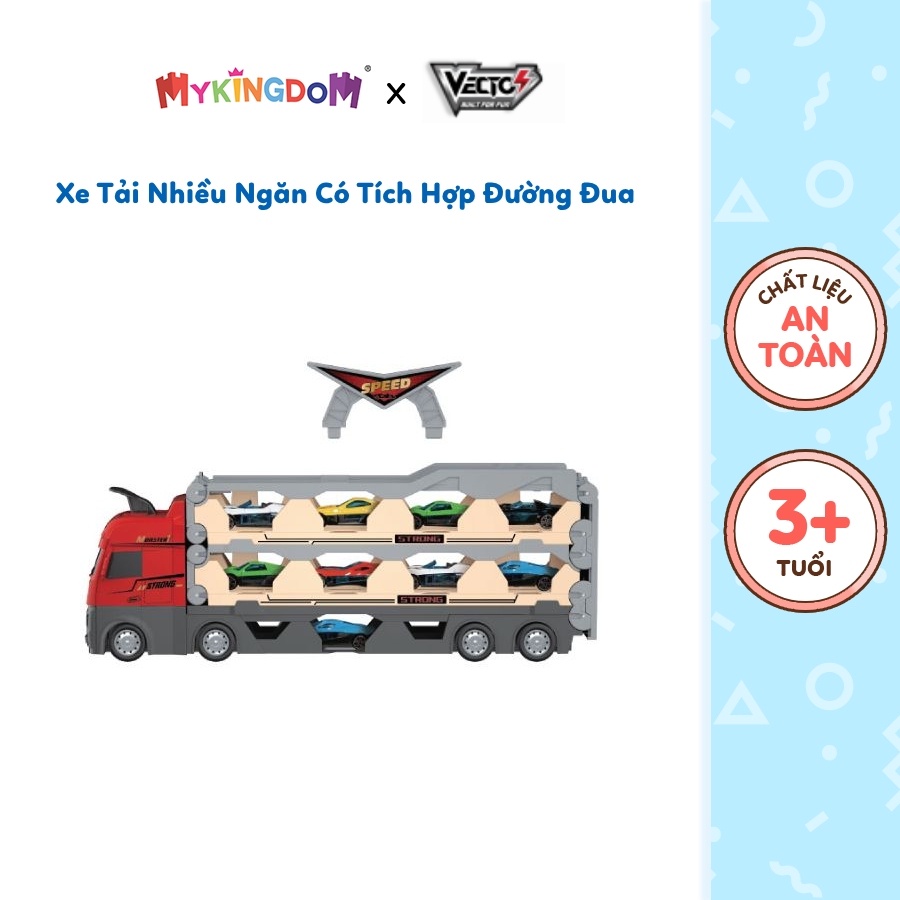 Đồ Chơi VECTO Xe Tải Nhiều Ngăn Có Tích Hợp Đường Đua VT201
