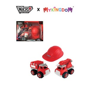Bộ đồ chơi lắp ráp Vecto DIY - Hai xe cứu hỏa kèm theo nón VT1066