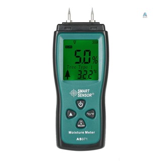 Smart sensor handheld mini wood moisture meter digital lcd lumber damp meter detector tester 2 pin probe range 2%～70%