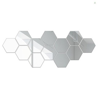Flexible Reflective Hexagon Mirror Sheets Self-Adhesive Mirror Tiles Non-Glass Mirror Stickers for Home Decoration ZDSH
