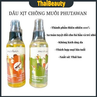 Tinh Dầu Xịt Chống Muỗi - Đuổi Muỗi, Côn Trùng Cho Bé Và Bà Bầu Phutawan Citronella Phòng Chống Sốt Xuất Huyết 100ml