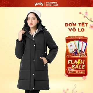 Áo phao nữ dài yody có túi khoá, dày dặn, siêu ấm cho mùa đông pvn6002