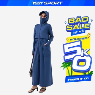 Áo chống nắng nữ dáng dài yody sport thoáng khí acn6010