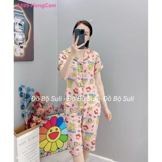 Bộ Lửng Pijama Lụa Mango A599 - Đồ Bộ Suli