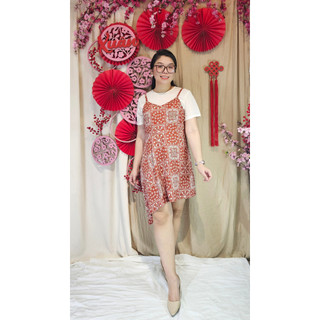 Bigsize công sở - Đầm Dây Vạt Rũ - Cam