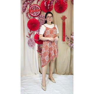 Bigsize công sở - Đầm Dây Vạt Rũ - Cam