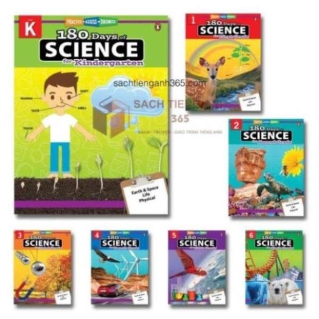 180 Days of Science (Khoa Học) - Từ Grade K đến Grade 6 (khổ A4)