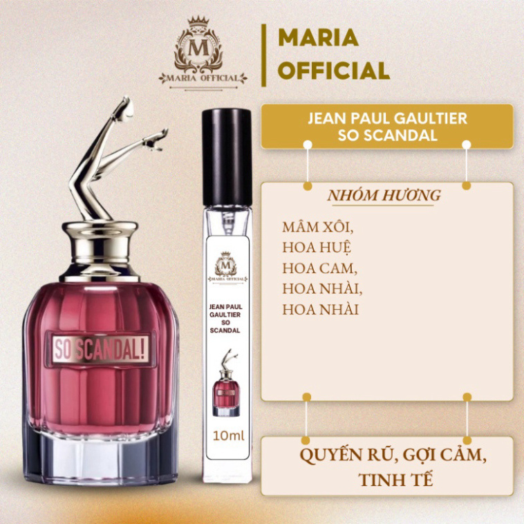 Nước Hoa Nữ Jean Paul Gaultier So Scandal Sexy Quyến Rũ Ngọt Ngào chiết 10ml