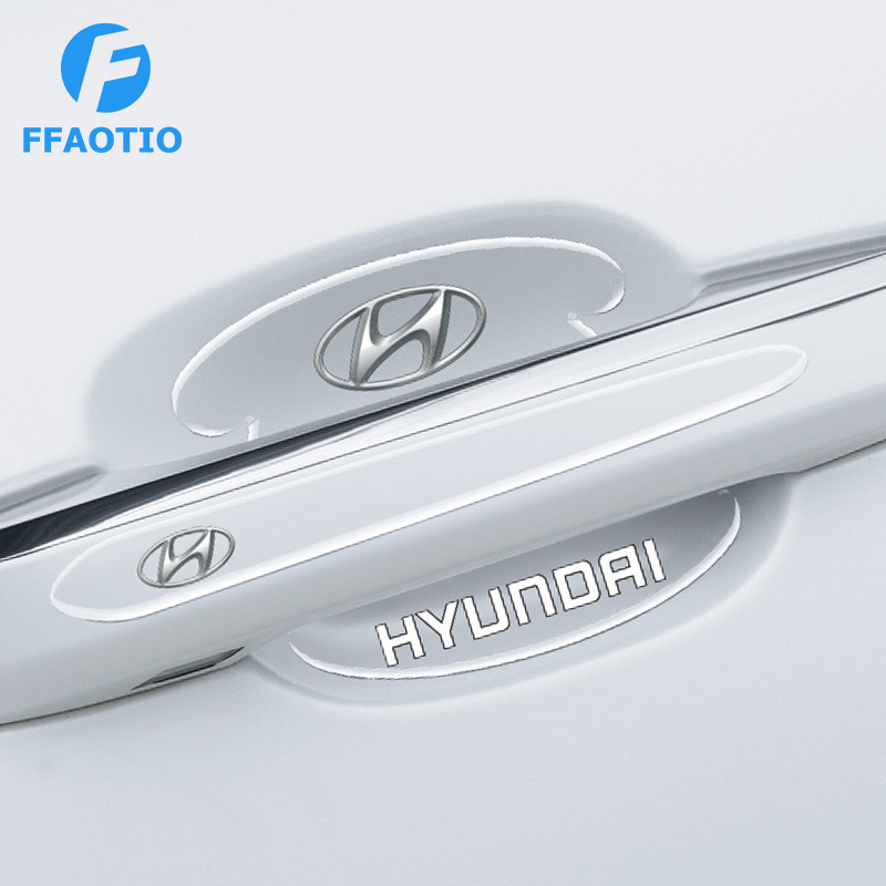 FFAOTIO Trong Suốt Bảo Vệ Tay Nắm Cửa Ô Tô Phụ Kiện Xe Hơi Cho Hyundai Creta Accent Kona I10 Elantra
