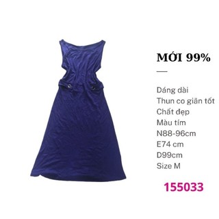 Đầm thun màu tím dáng dài chất đẹp size M mới tinh