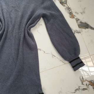 Đầm len phối nhung màu xám size S -M