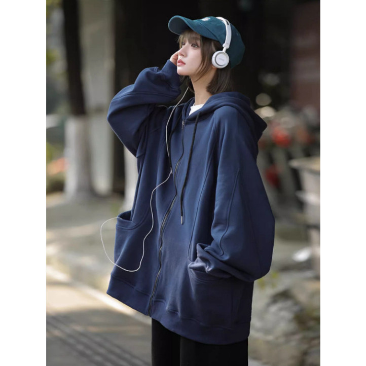 Áo Hoodie nữ zip unisex, khoác bomber nỉ bông Ulzzang , mũ áo trùm đầu 2 lớp, thân 1 lớp BASSIC phong thái Hàn Quốc | BigBuy360 - bigbuy360.vn