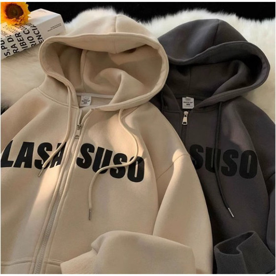 Áo Hoodie nữ zip unisex, khoác bomber nỉ bông Ulzzang, mũ áo trùm đầu 2 lớp, thân 1 lớp phong thái korea LASA SUSO | BigBuy360 - bigbuy360.vn