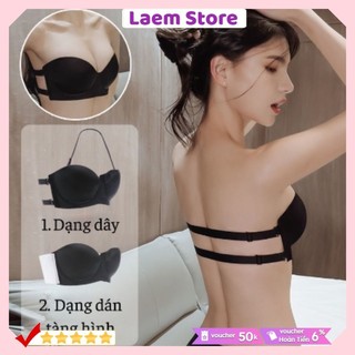 Áo ngực dán không dây hở lưng silicon tàng hình cúp ngực chống tụt có gọng tạo khe