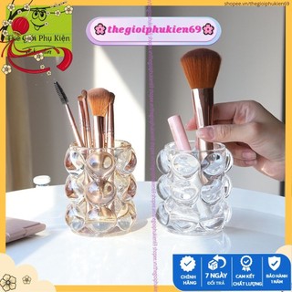 Cốc thuỷ tinh pha lê cắm cọ trang điểm đựng bút