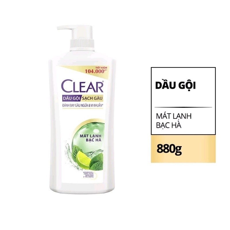 Dầu gội sạch gàu Clear 880g