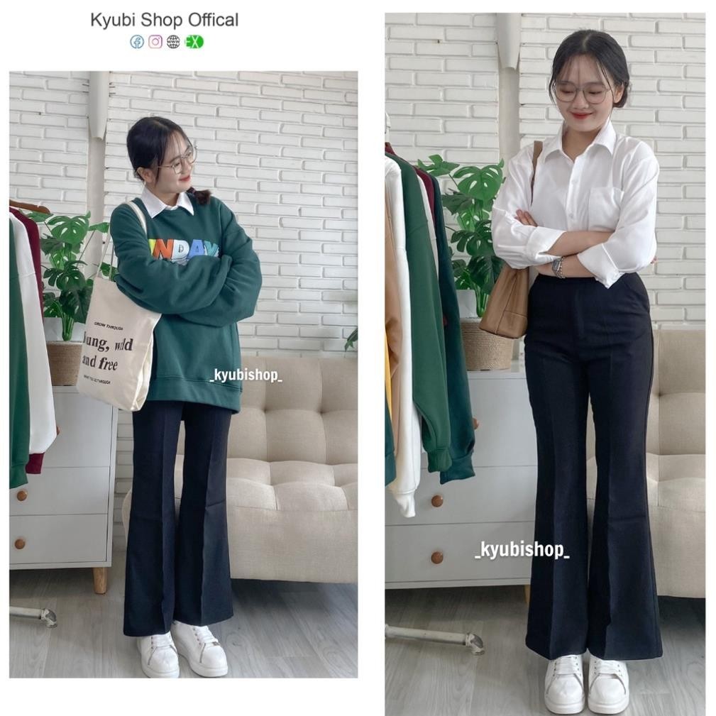 Áo Sơ Mi Trắng Đen Trơn Form Rộng Nam Nữ Unisex - Áo SOMI Ulzzang đi học sinh KYUBI HS022