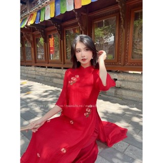 Áo Dài Thiết Kế dáng ôm và Thiết kế dáng xuông vải voan thêu thiết kế