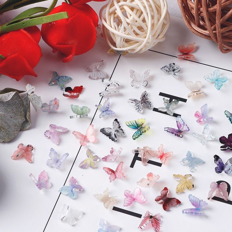 (Charm bươm nhựa ) Charm bươm nail chất liệu nhựa gắn trang trí móng tay mới