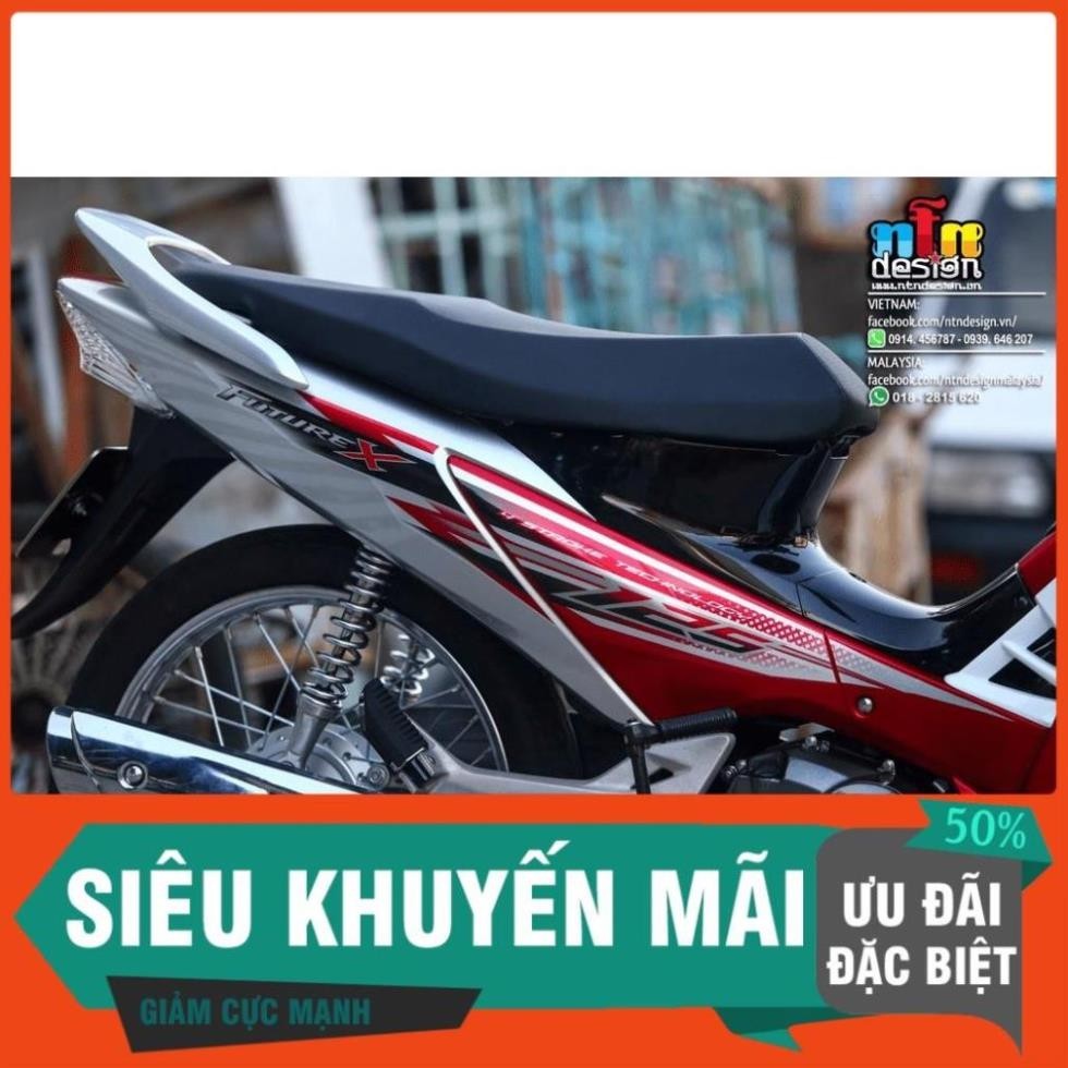 [FREE SHIP] Tem Rời Dán Xe Future X đỏ bạc không bày màu