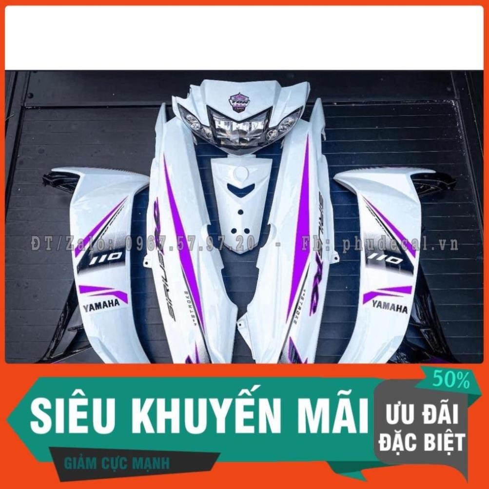[FREE SHIP] Tem Rời Dán Xe Sirius Trắng tím