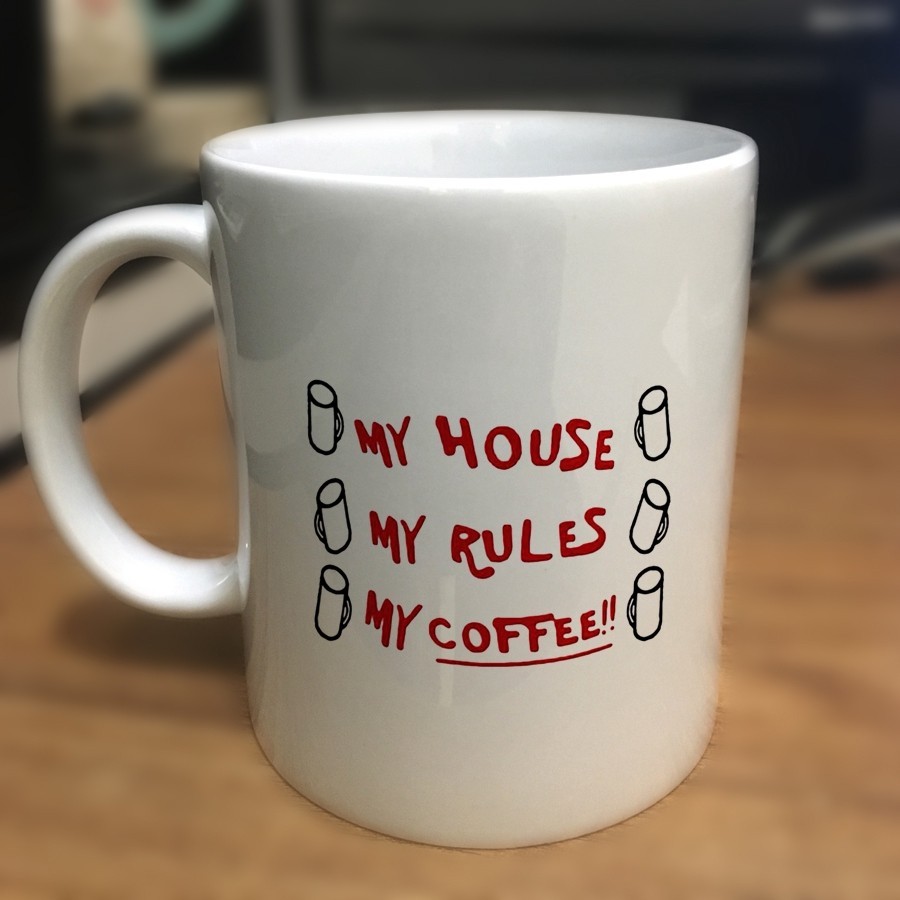 2019 Knives Out My House Rules Coffee Mugs 110z Ceramic Christmas Girl Gift Tea Milk Cup