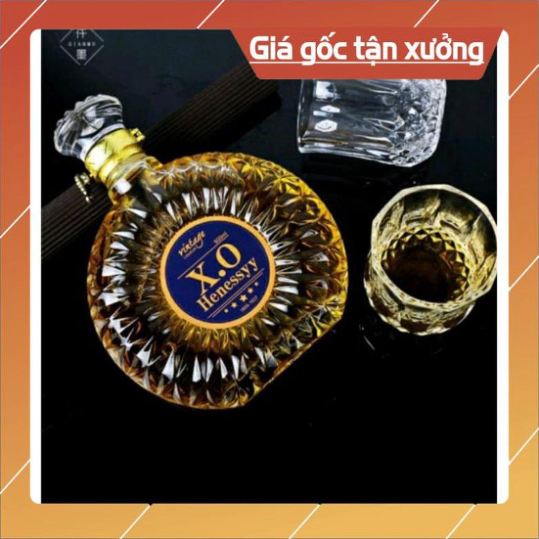 [ VIPShop ] Vỏ Bình Thủy Tinh XO Tròn Đựng Rượu 500ml, Chai đựng rượu XO, Hàng Loại 1, CTT-08