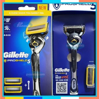 Dao cạo râu 5 lưỡi Gillette Proshield5 (1 tay cầm xoay chiều và 2 đầu cạo 5+1)