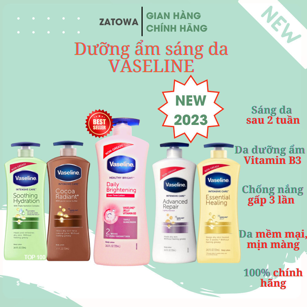 {CHÍNH HÃNG} Sữa Dưỡng Thể Vaseline 725ml Dưỡng Trắng Sáng Da Nâng Tone Body Lotion Tone Up