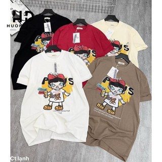 [ Rẻ Vô Địch ] Áo Thun 3158 Form Rộng Tay Lỡ Chất Cotton Khô QC Nam Nữ Unisex In Hình Cô Gái NĐ