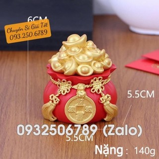 Hũ đựng muối gạo thần tài, hũ gạo muối cầu tài cầu lộc trang trí bàn thờ Tết 2024