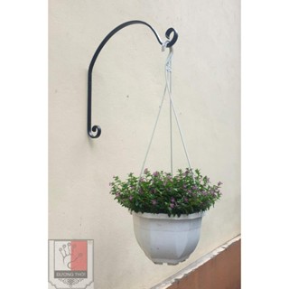 Móc treo giỏ hoa, chậu hoa, lồng chim gắn tường bằng sắt mỹ thuật PC01 + Kèm vít nở đầy đủ