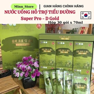 Nước uống hỗ trợ tiểu đường super pro - d gold hàn quốc, hỗ trợ người cao huyết áp hộp 30/gói x 70ml