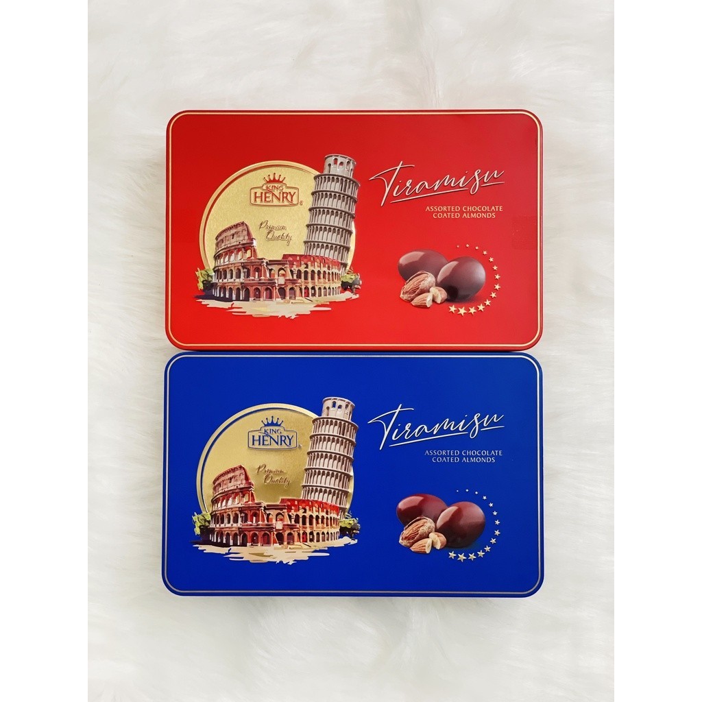 SOCOLA TIRAMISU HẠNH NHÂN KING HENRY MALAYSIA - HỘP THIẾC 200G