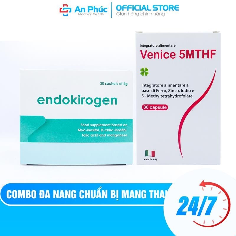 Combo Đa Nang Tăng Đậu Thai ENDOKIROGEN + VENICE 5MTHF Nhà thuốc An Phúc