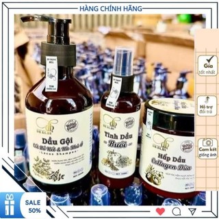 Combo 3 sản phẩm gội xả xịt bồ kết bưởi dừa dr di hi - lily cosmetics
