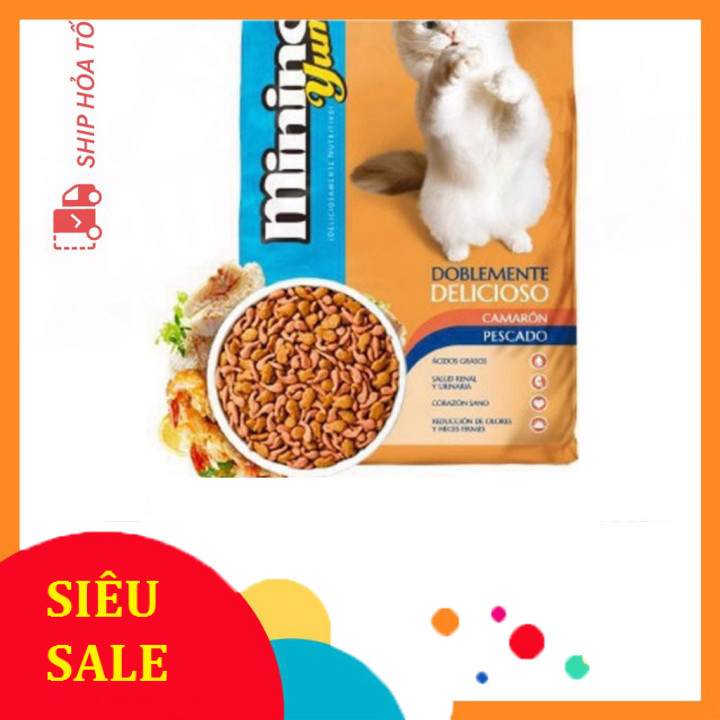 Sỉ Thức ăn hạt khô Minino Yum cho mèo vị hải sản 350gr - LUT