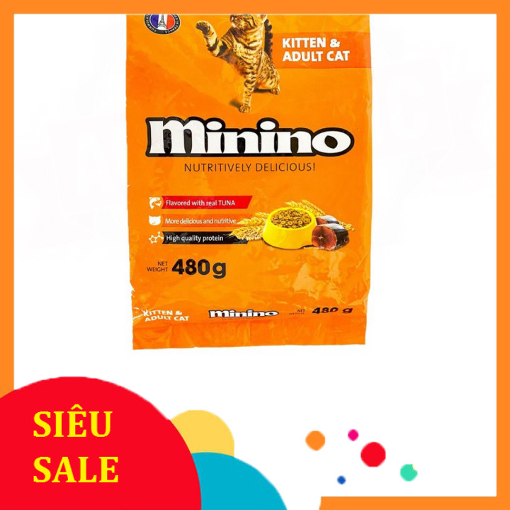 Sỉ Thức Ăn Hạt Khô Minino Vị Cá Ngừ Cho Mèo Mọi Lứa Tuổi 480g - i Shop