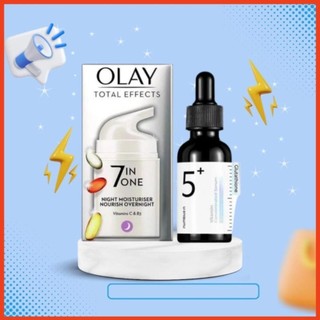 Serum numbuzin no 5 & kem dưỡng olay total effects 7 in 1