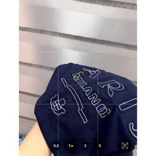 Áo pull cộc than thêu đáp chữ paris hot