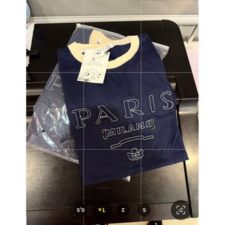 Áo pull cộc than thêu đáp chữ paris hot